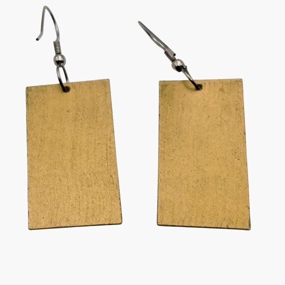 Van Gogh Starry Night Rectangle Earrings Pierced Hook - Picture 9 of 9